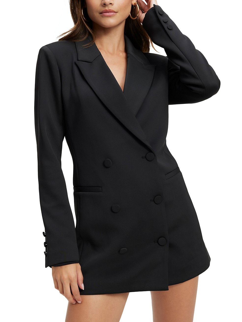Shiny Scuba Blazer Minidress | Saks Fifth Avenue