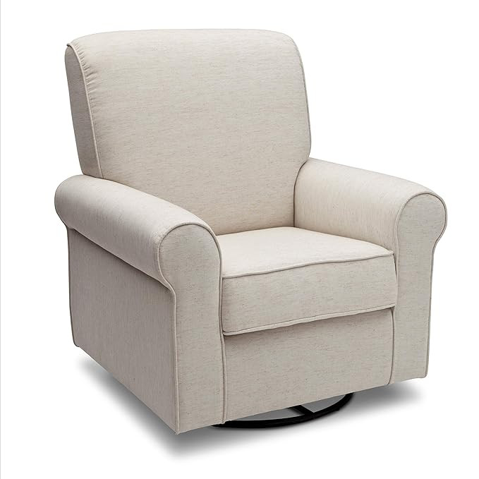 Delta Children Avery Upholstered Glider Swivel Rocker Chair, Metal, Sand | Amazon (US)