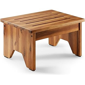 Holana 9" Acacia Wood One Step Stool for Adults - 300 Lbs Wooden Step Stools Heavy Duty for High ... | Amazon (US)