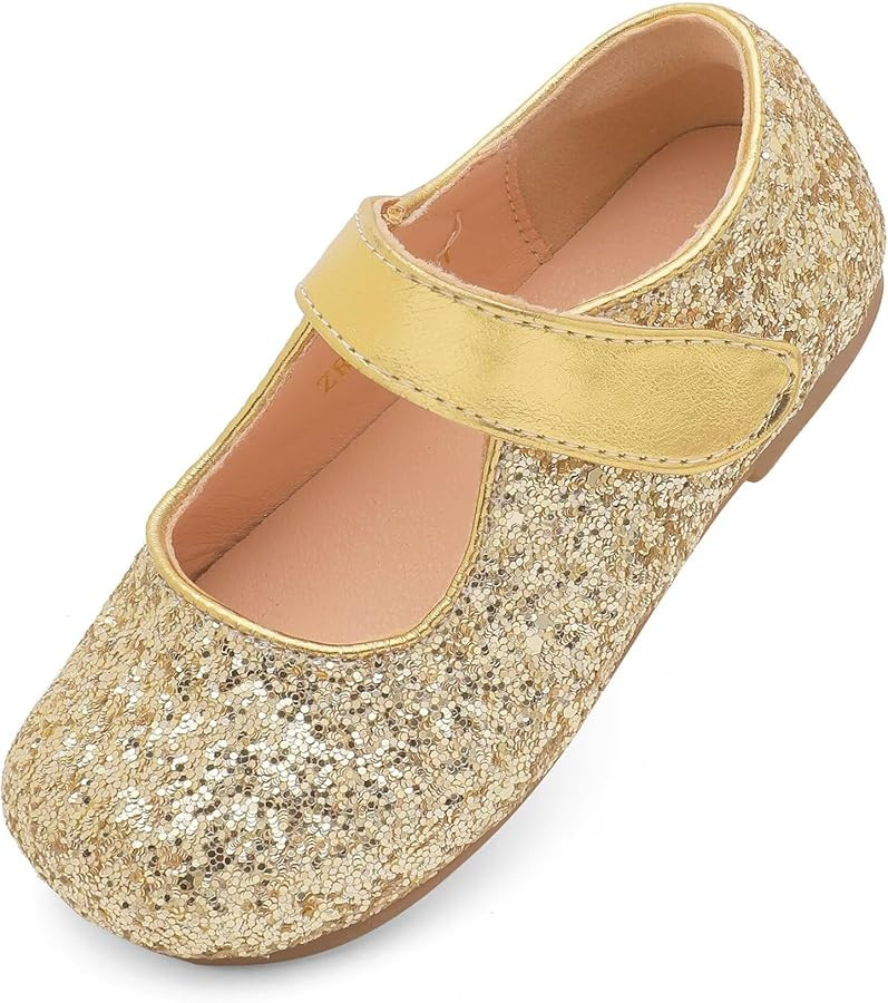 Toddler Flower Girl Dress Shoes Mary Janes Flat | Amazon (US)