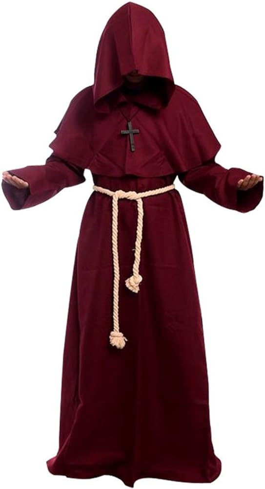 GOLDSTITCH Friar Medieval Hooded Monk Renaissance Priest Robe Costume Cosplay | Amazon (US)