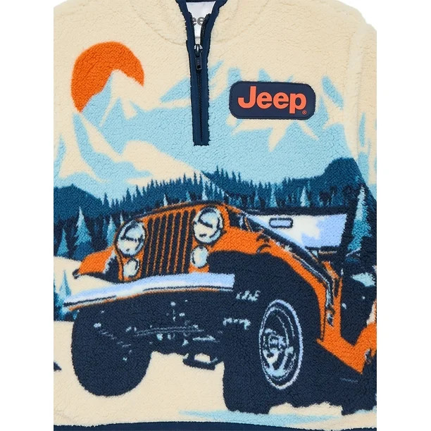 Jeep Boys Plush Fleece Quarter Zip Sweatshirt, Sizes 4-18 | Walmart (US)