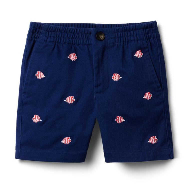 Embroidered Fish Twill Short | Janie and Jack