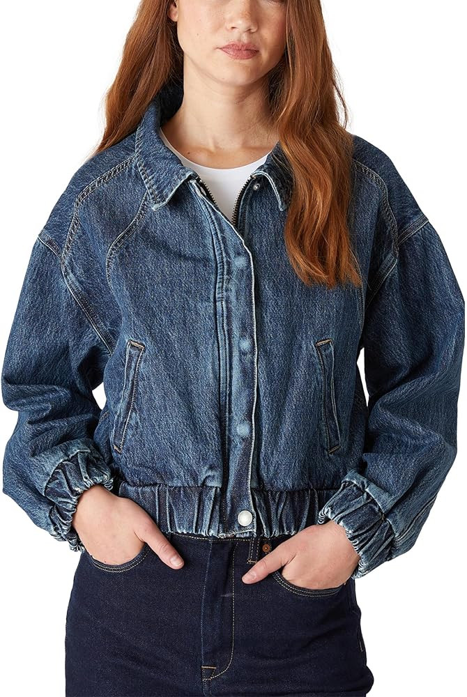 [BLANKNYC] Womens Denim Bomber Jacket | Amazon (US)