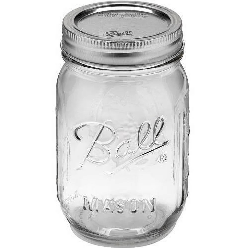 Ball Glass Mason Jars with Lids & Bands, Regular Mouth, 16 oz, 12 Pack | Walmart (US)