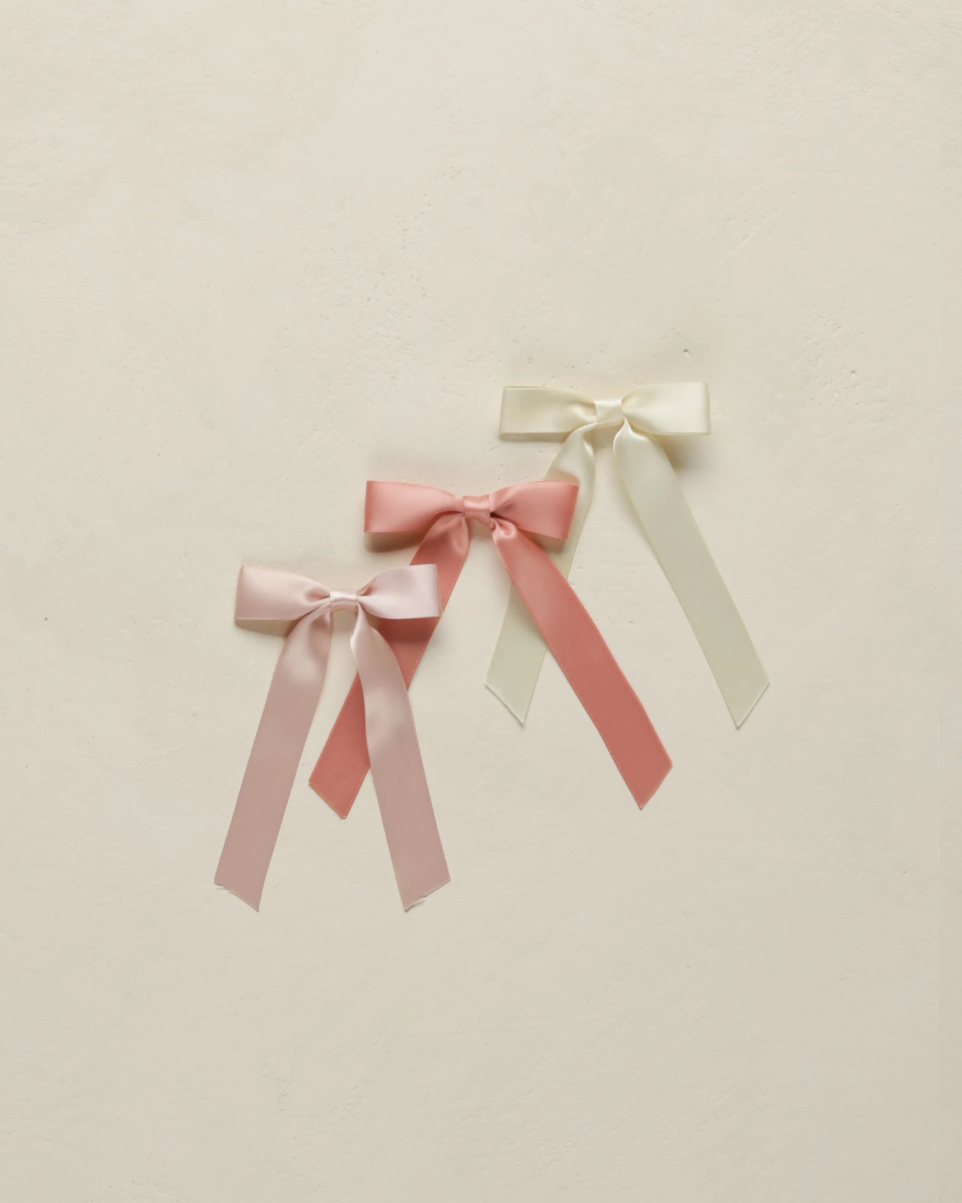 Satin Bows, Set of 3 || Bubblegum, Lipstick, Natural | Rylee + Cru