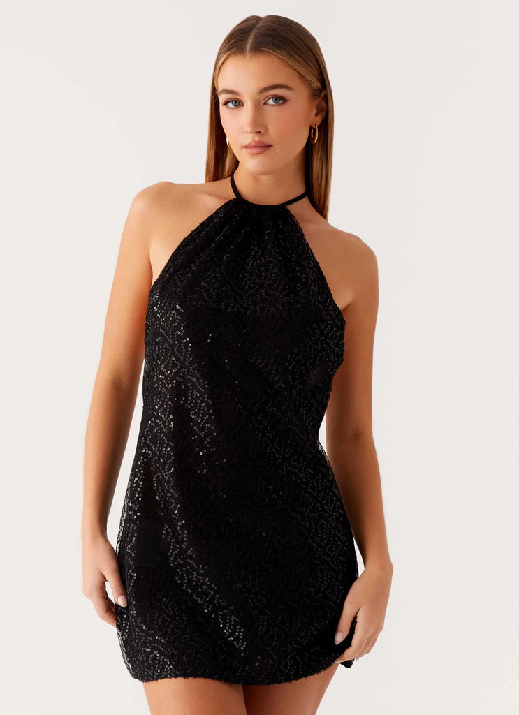 Kingdom Sequin Mini Dress - Black | Peppermayo (Global)
