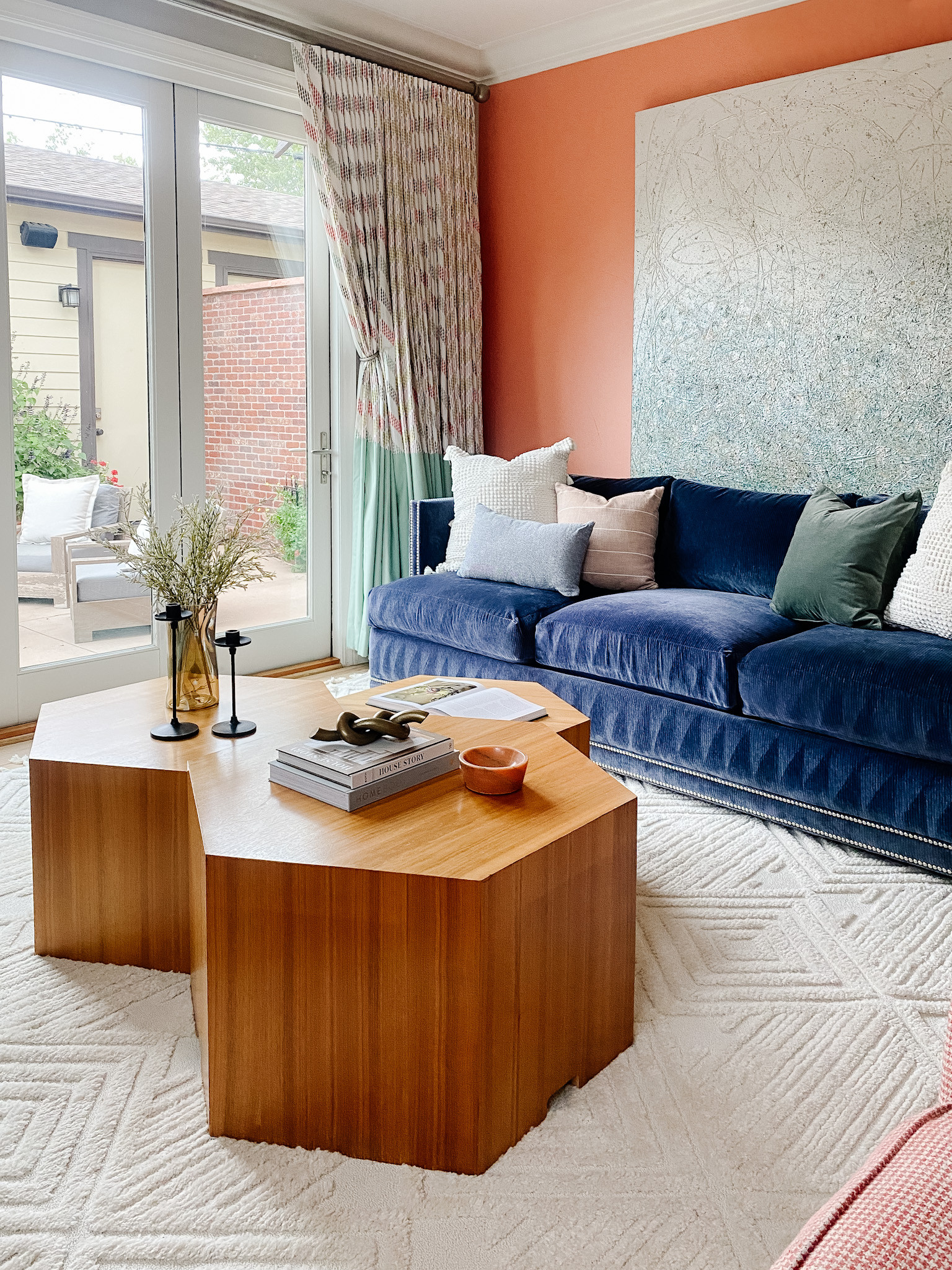 Colorful, Living Room, Home Decor, Pink Walls, Blue Couch 

 #LTKHome #LTKFindsUnder50 #LTKStyleTip