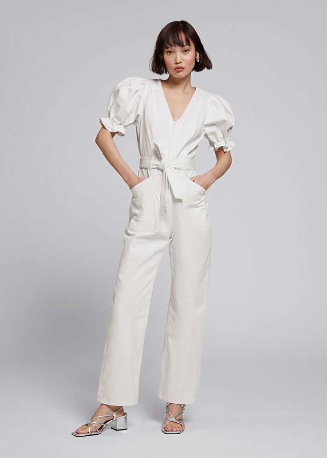 Puff Sleeve V-Neck Jumpsuit | & Other Stories US