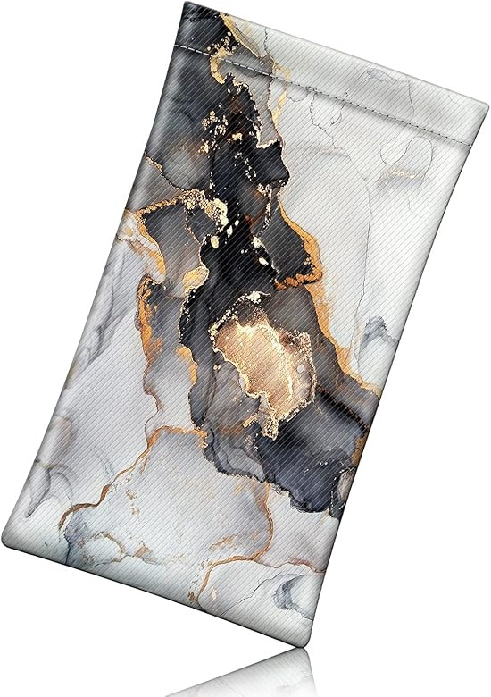 Fintie Eyeglasses Pouch with Cleaning Cloth, Portable Squeeze Top Vegan Leather Soft Glasses Case An | Amazon (US)