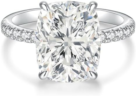 3CT/5CT Elongated Cushion Cut Engagement Ring for Women, Wedding Promise Cubic Zirconia Band, Whi... | Amazon (US)