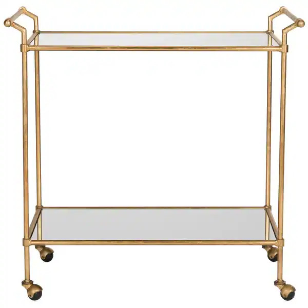 SAFAVIEH Felicity Gold/ Mirror Top Bar Cart - 31" x 18" x 30" | Bed Bath & Beyond