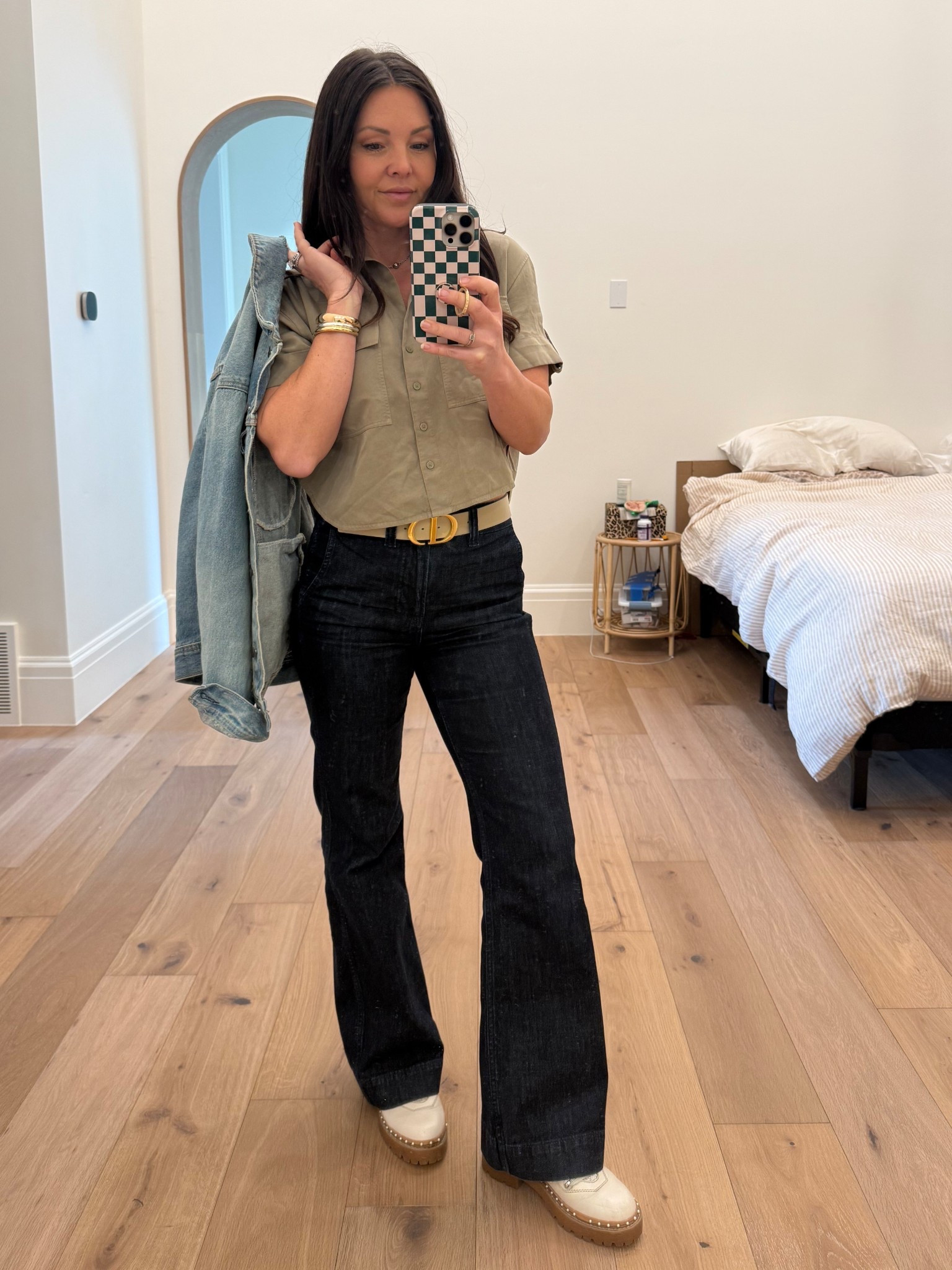 Best Jean jacket best price 
Crop split side button up - had matching shorts if you want the set 
Trouser Jean - staple 