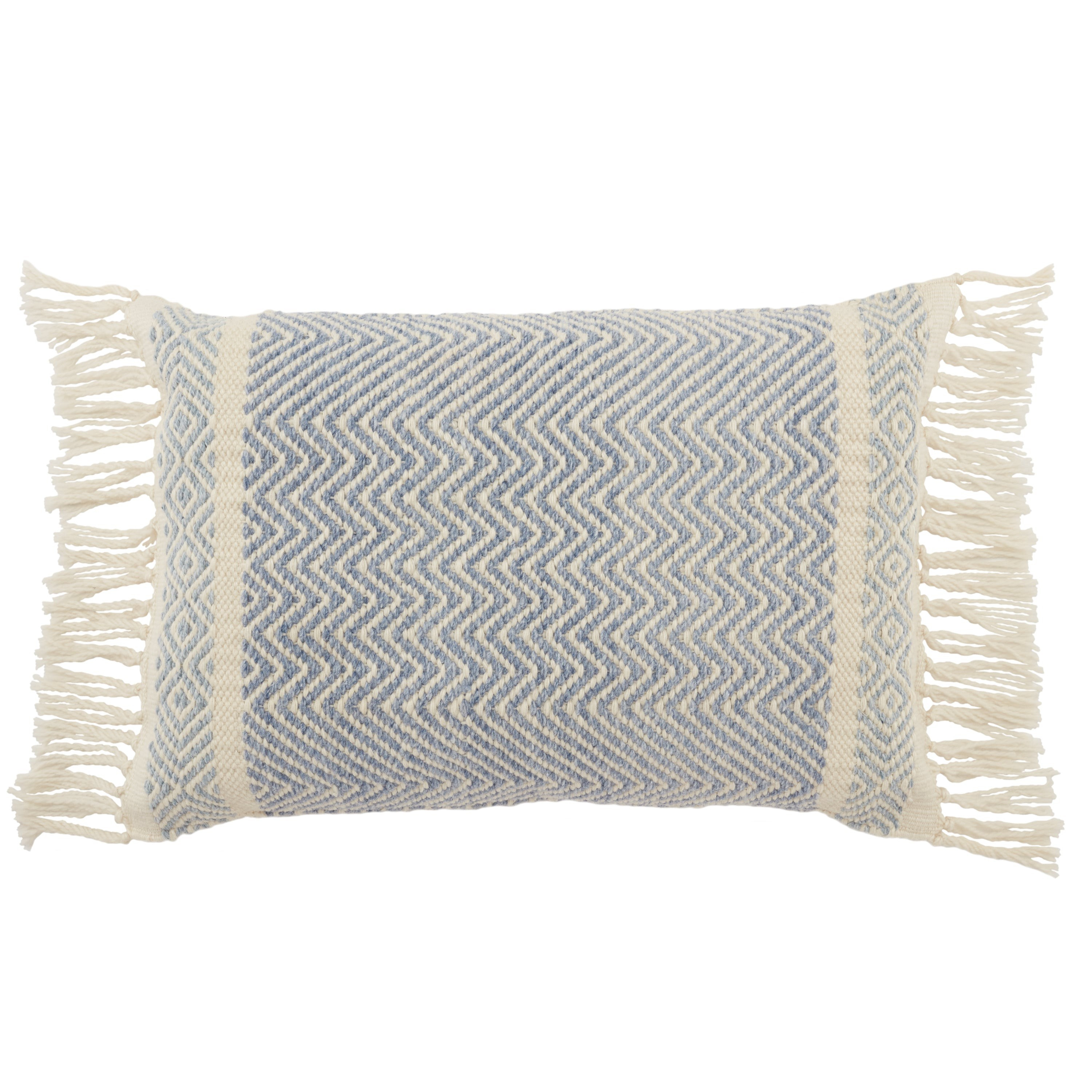 Liri Iker Indoor/Outdoor Light Blue & Ivory Pillow | Burke Decor