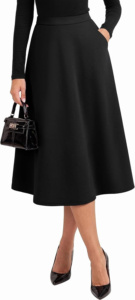 Belle Poque Womens 2026 Fall Winter Vinage High Waisted Midi Skirt | Amazon (US)