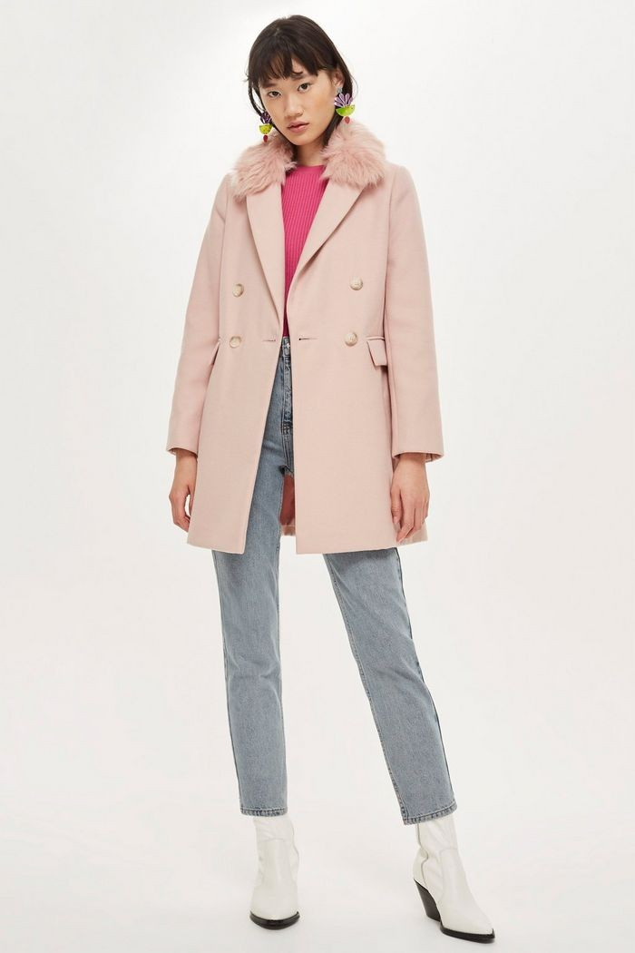 Faux Fur Collar Coat | Topshop US