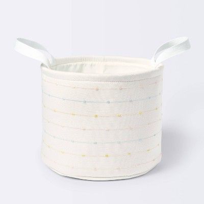Medium Round Bin with Slub Stitching - Cream - Cloud Island™ | Target
