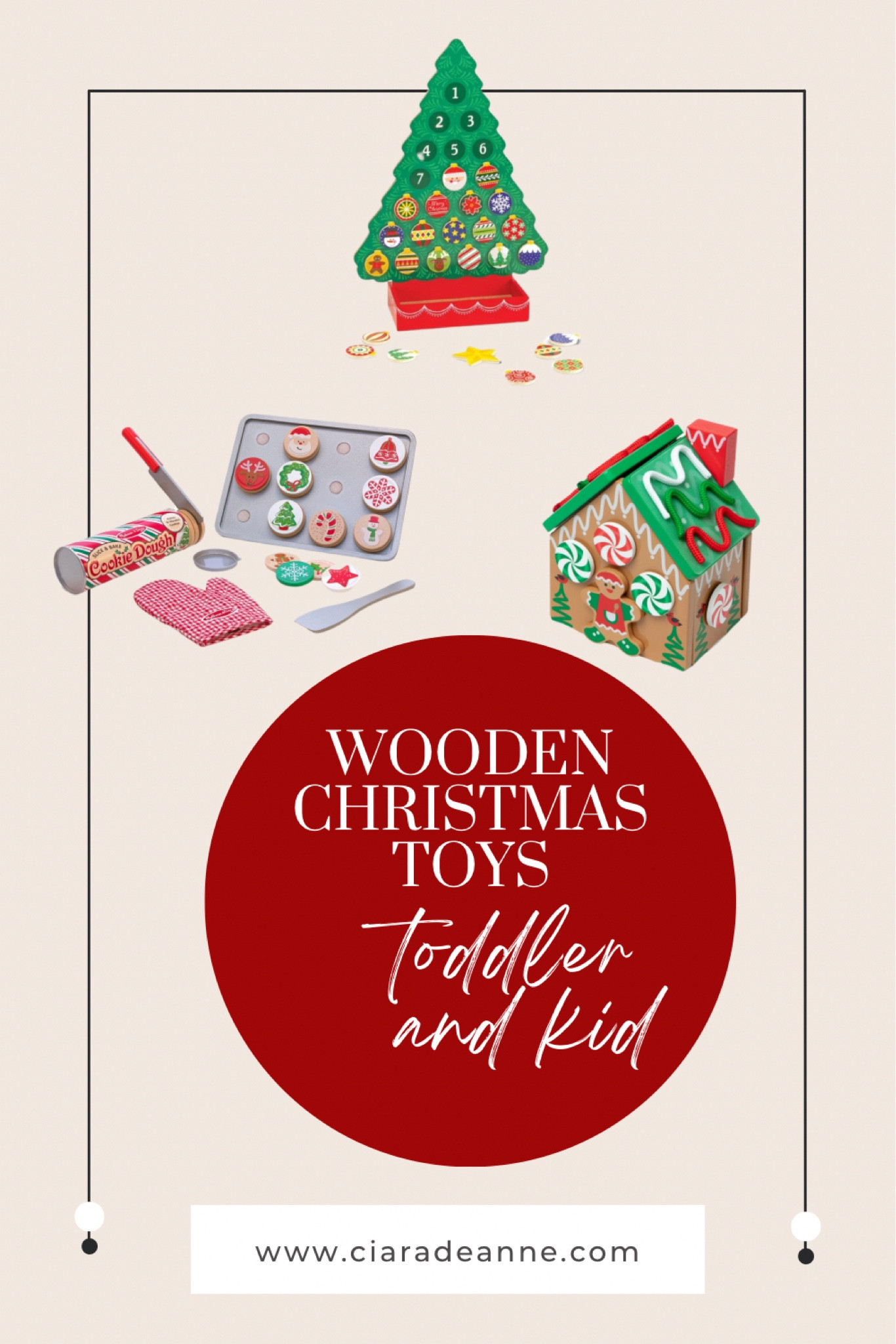 Cute Christmas themed wooden toys to enjoy this holiday season! Perfect for toddler and kids to celebrate Christmas. 

The Christmas tree is a magnetic countdown tree!