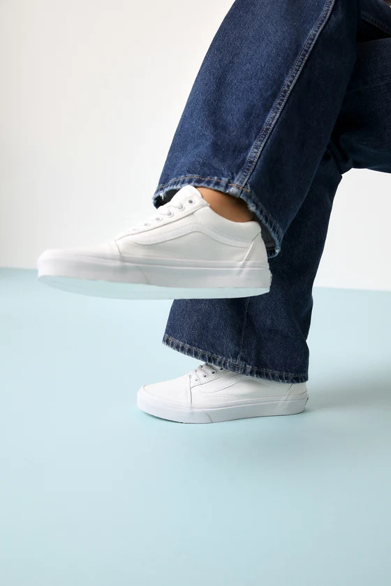 Old Skool True White Lace-Up Sneakers | Lulus