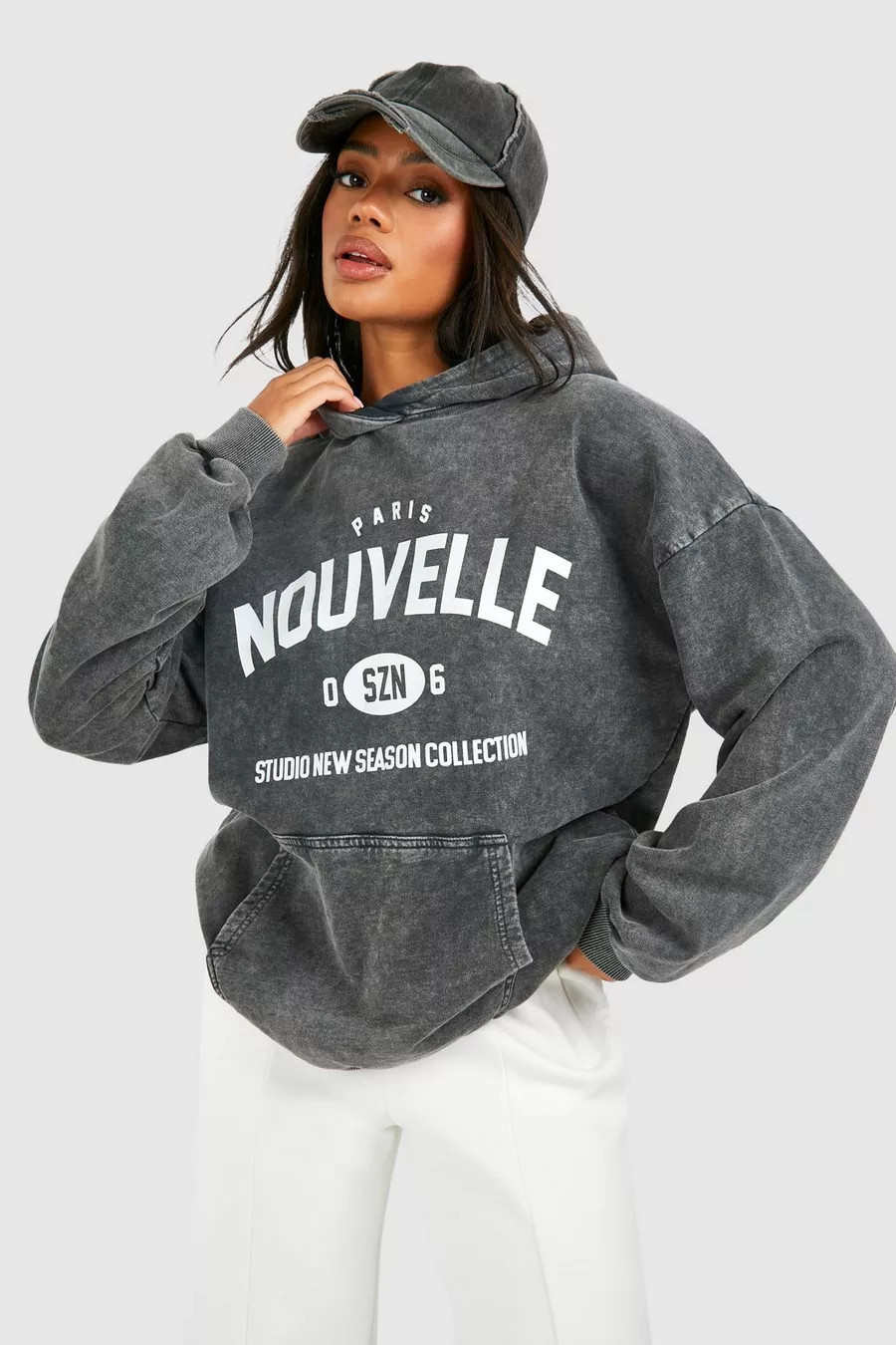 Gebleekte Oversized Nouvelle Hoodie | Boohoo.com (NL)