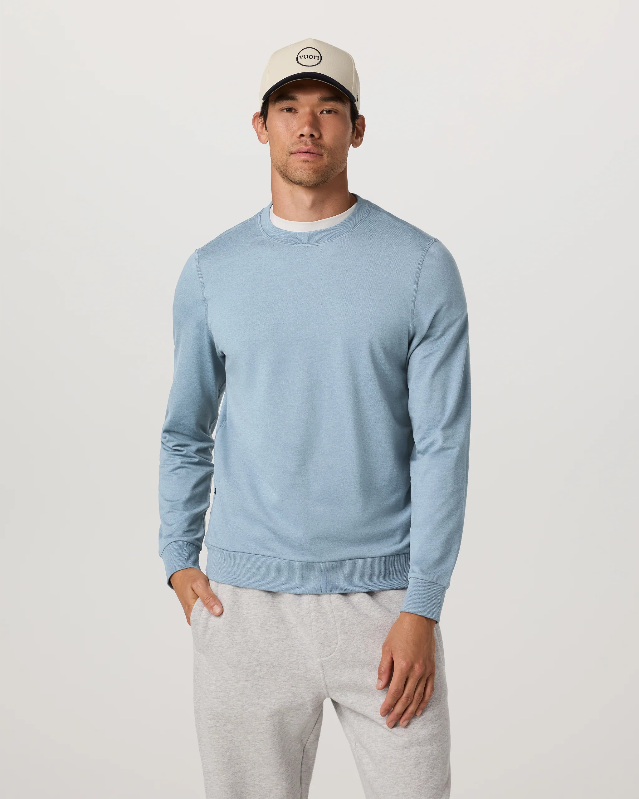 Ponto Performance Crew | Men's Flint Heather Crew Neck | Vuori | Vuori Clothing (US & Canada)