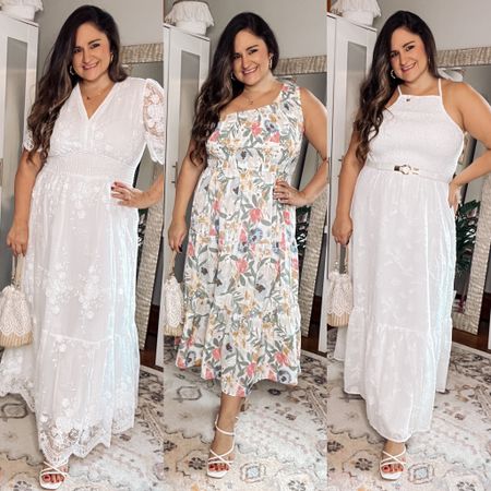 Beautiful bridal shower dresses or any occasion where a white maxi dress or pastel floral dress is in order 🩷 wearing an L in all!

Midsize style, Amazon dresses, curvy style, maxi dress, shirt sleeve dress, one shoulder dress 

#LTKwedding #LTKcurves #LTKxPrimeDay