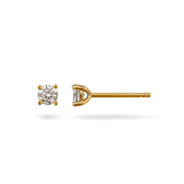 10K Gold Moissanite Stud Earrings 3.25mm | IceLink