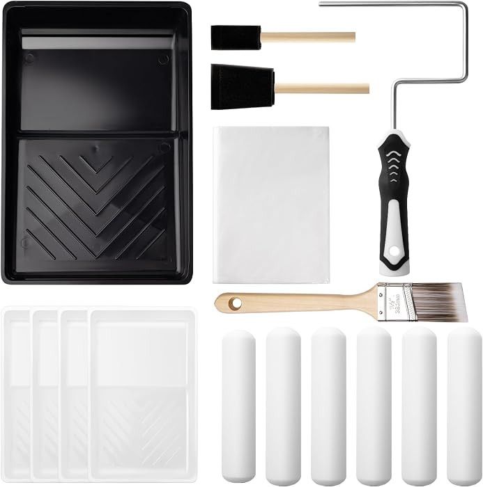 Mister Rui Paint Roller Kit, 16 Pack, 6 Inch Foam Paint Roller Set, Paint Brush, Small Paint Roll... | Amazon (US)