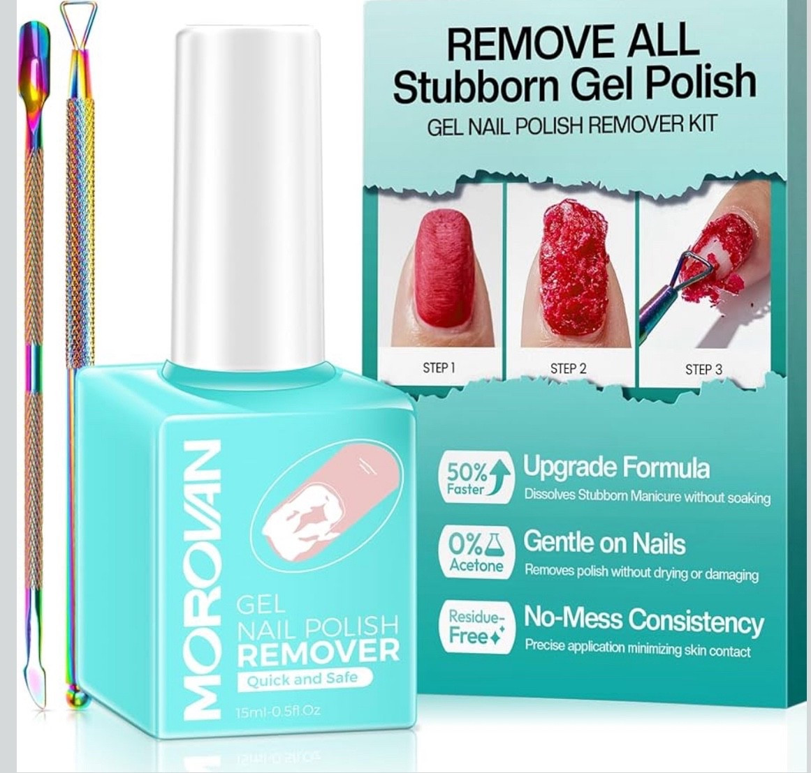 Morovan Gel Nail Polish Remover: Easy Remove Gel Polish Natural Formula Portable Kit with Cuticle Pusher & Scraper No Soaking or Wrapping

#LTKBeauty #LTKGiftGuide #LTKselfcare