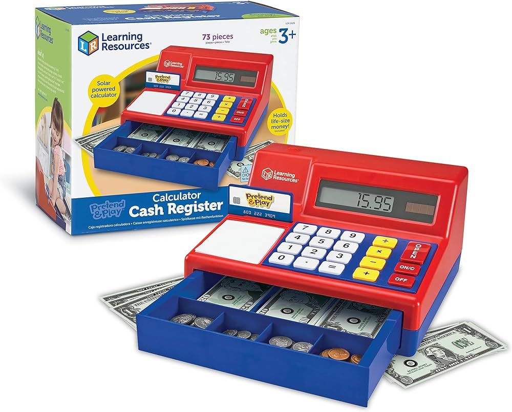 Learning Resources Pretend & Play Calculator Cash Register - 73 Pieces, Ages 3+ Develops Early Ma... | Amazon (US)