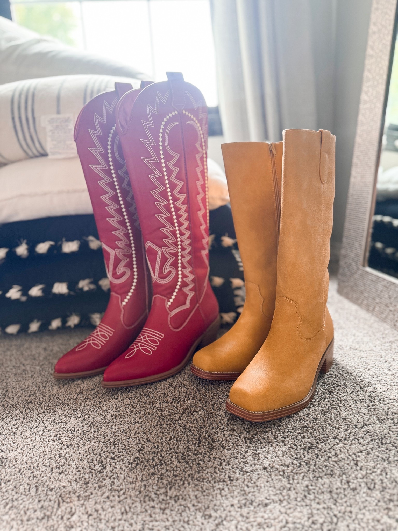 Okay new new western boots 🤌🏼🫡❤️ 
Designer inspired | sale finds | boots under $100 | fall style | western vibe 
#sale #style #bootseason 

#LTKSeasonal #LTKShoeCrush #LTKFindsUnder100