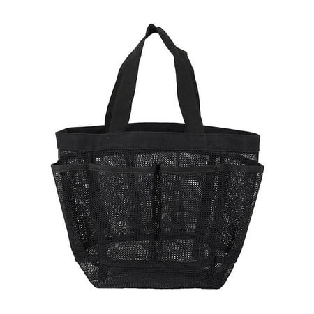 Bigking Mesh Beach Bag Foldable Beach Tote Handbag for Picnic Vacation Black | Walmart (US)