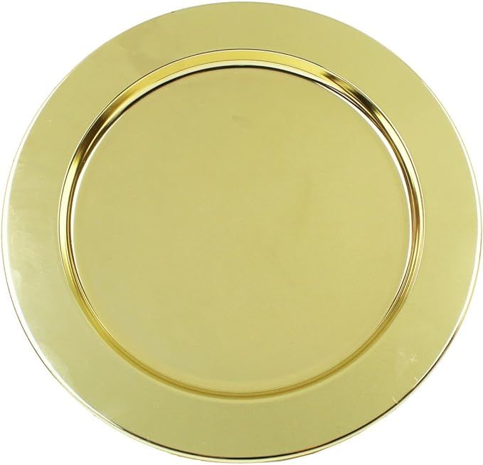 Amazon.com | Ms Lovely Gold Stainless Steel Metal Charger Plates - Set of 4-13 inch: Charger Plat... | Amazon (US)