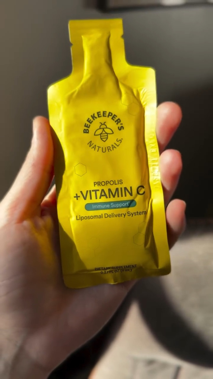@beekeepers_naturals has been one of my go-to immune boosting brands ever since they launched their Propolis Spray! I grew up in Europe, and propolis was used in my household all the time. I’m so thankful Beekeeper’s Naturals brought propolis to the forefront in the U.S. 🥰

Propolis + Vitamin C has a liposomal delivery of 100mg of propolis and 1000mg of Vitaminf C to help promote glowing skin, strengthen immune your immune system, help with muscle recovery and tissue repair and more.

Comment IMMUNE and I’ll send you a link to this! 
Do you have a favorite Beekeeper’s Naturals product? 
#bknhivepartner #propolis #immunesupport #naturalremedieswork #liposomalvitaminc

#LTKselfcare #LTKSeasonal