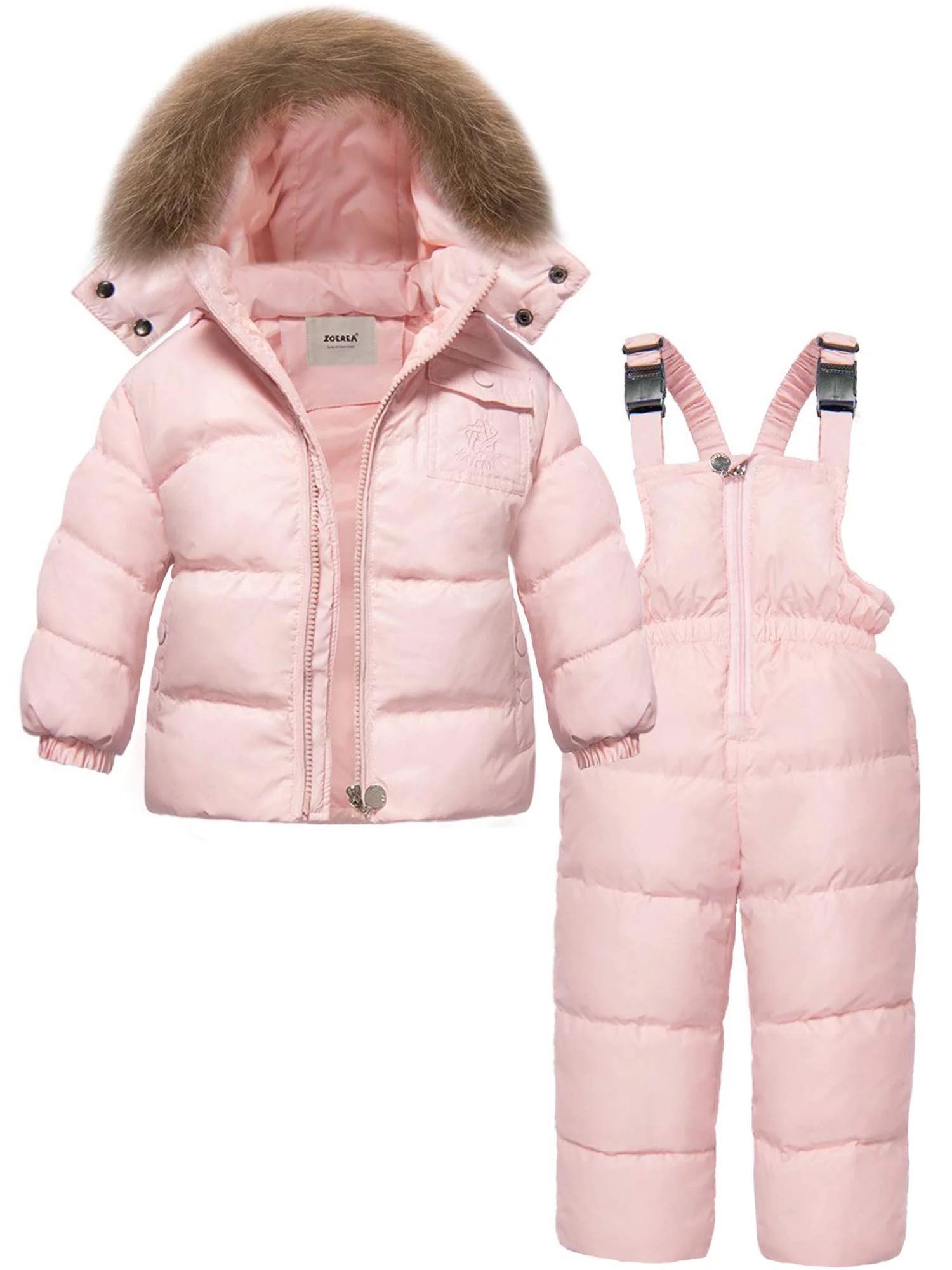 Girls Winter Snowsuit, Children Clothing Sets Winter Hooded Duck Down Jacket + Trousers Snowsuit ... | Walmart (US)