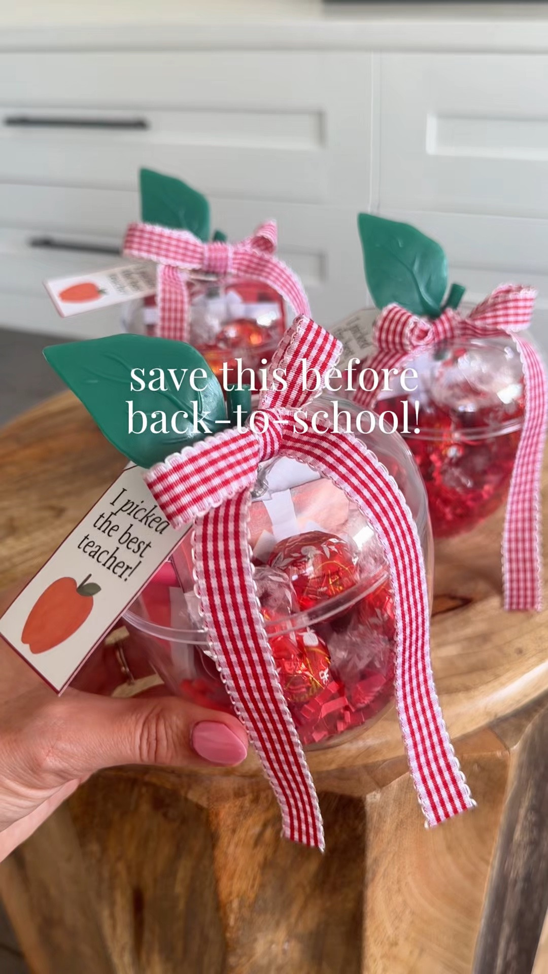 Back to school teacher gift 
Clear Apple container

#LTKmomlife #LTKSeasonal