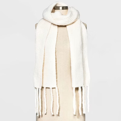 Women's Ribbed Blanket Scarf - A New Day™ Cream | Target