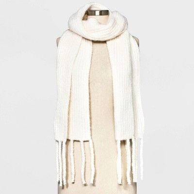Women&#39;s Ribbed Blanket Scarf - A New Day&#8482; Cream | Target