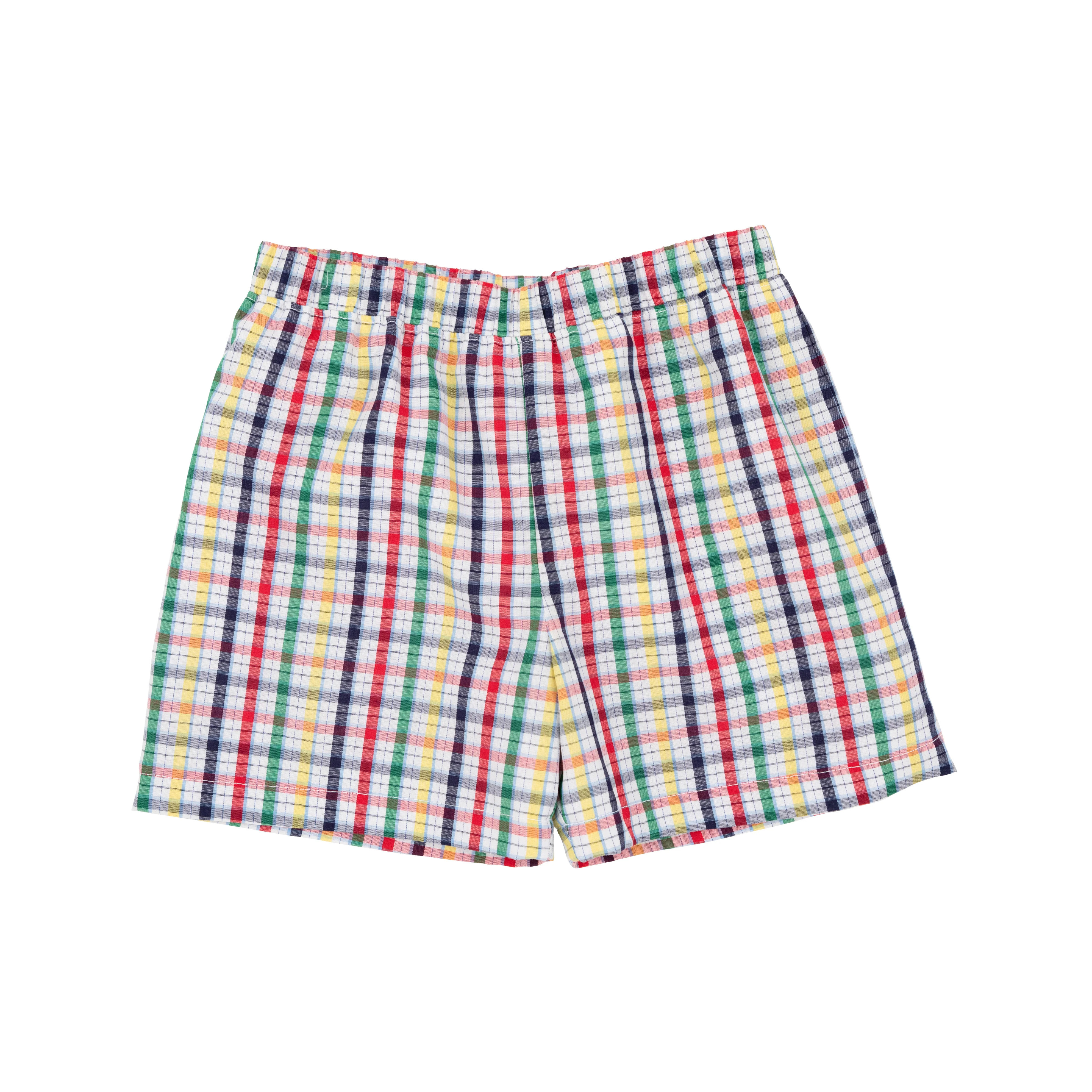 Shelton Shorts - Potomac Plaid with Richmond Red | The Beaufort Bonnet Company