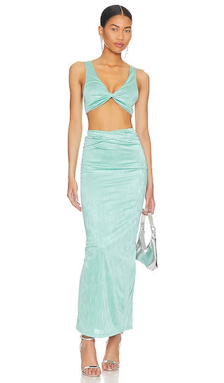 Joana Maxi Skirt Set | Maxi Skirt Outfit | Matching Sets | Teal Blue Spring Skirt Skirts | Revolve Clothing (Global)