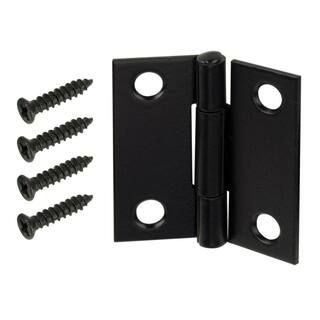 Everbilt 1-1/2 in. Matte Black Non-Removable Pin Narrow Utility Hinge (2-Pack) 28877 - The Home D... | The Home Depot
