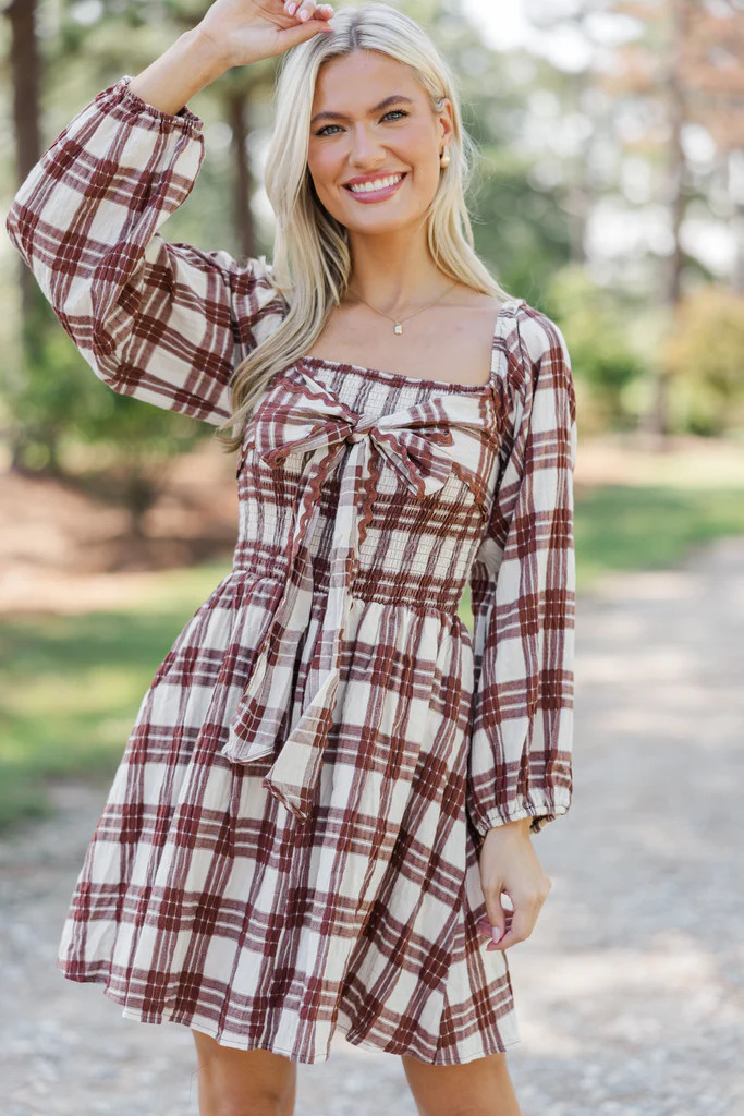 All That You Love Brown Plaid Dress | The Mint Julep Boutique