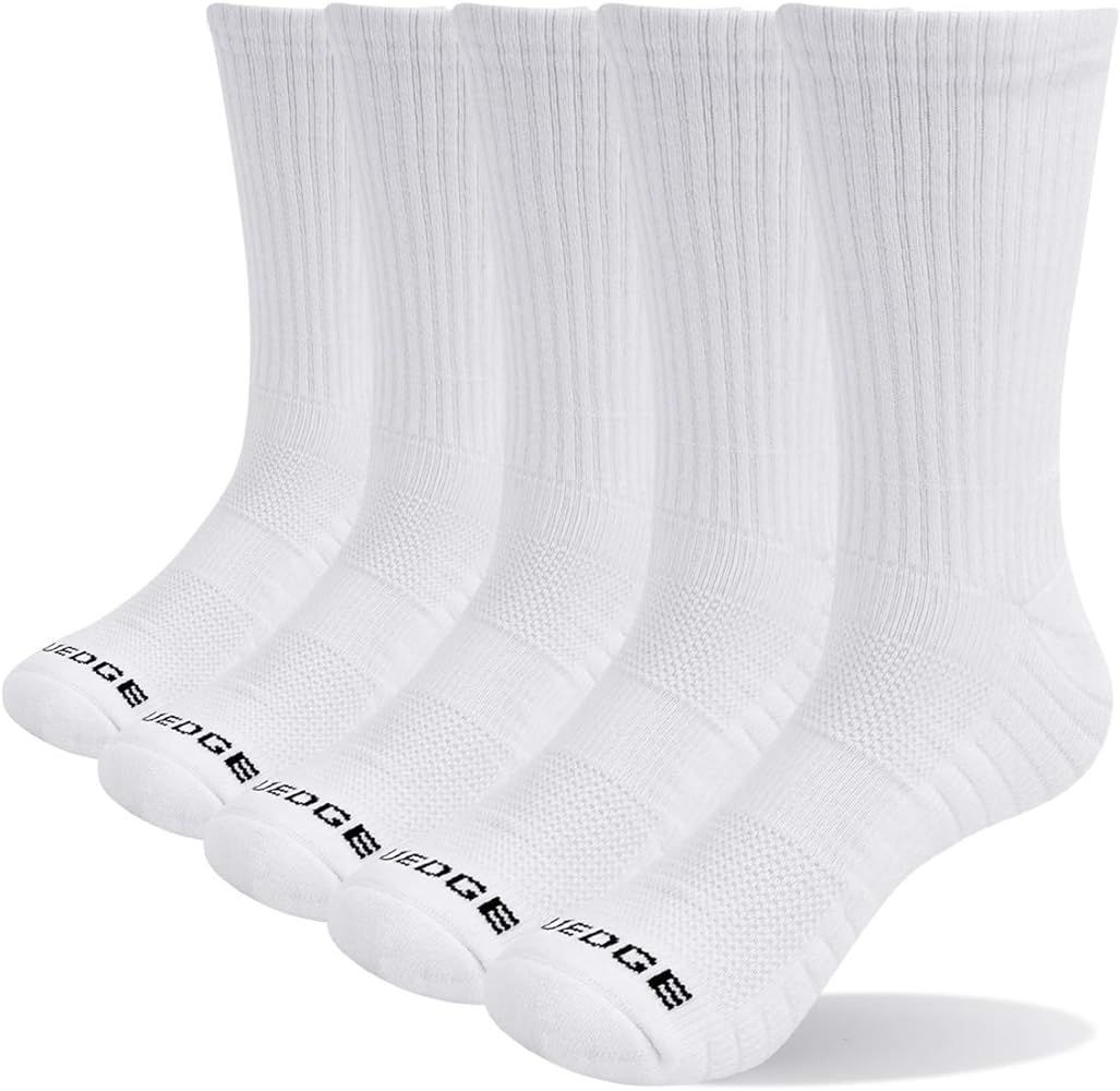YUEDGE Women's Hiking Socks Performance Cushion Cotton Crew Casual Golf Workout Athletic Socks | Amazon (US)