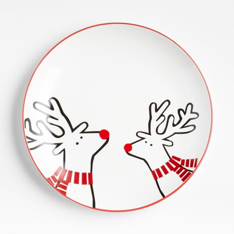 Arctic Friends Holiday Dinner Plate + Reviews | Crate & Barrel | Crate & Barrel