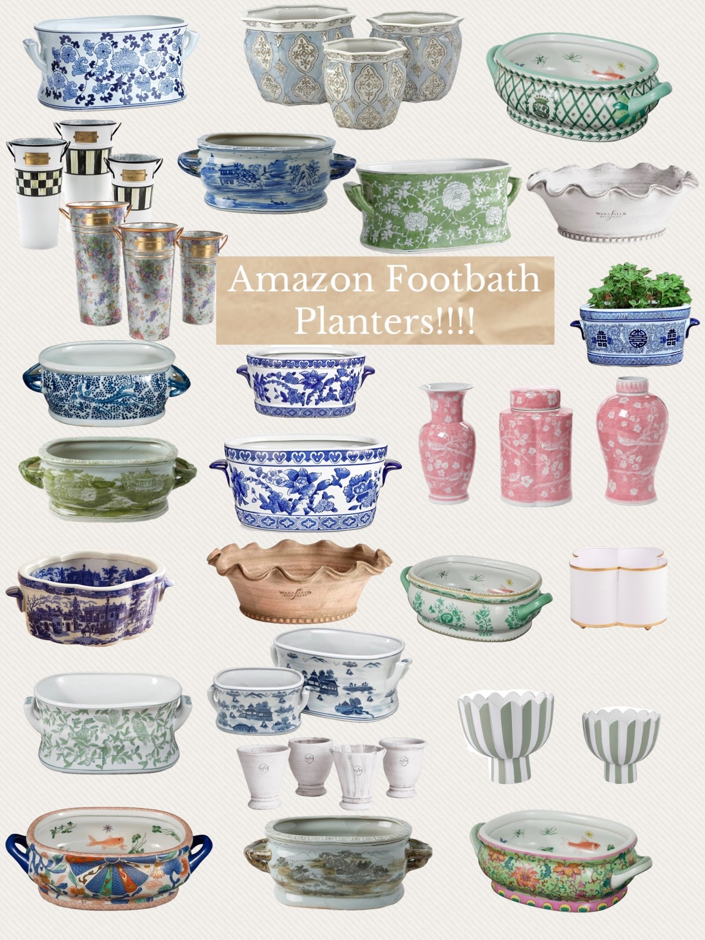 OMG! Amazon chinoiserie footbath planters! Whaaat!!! 

#LTKHome