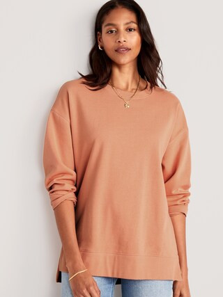 Oversized Boyfriend Garment-Dyed Tunic Sweatshirt for Women | Old Navy (US)