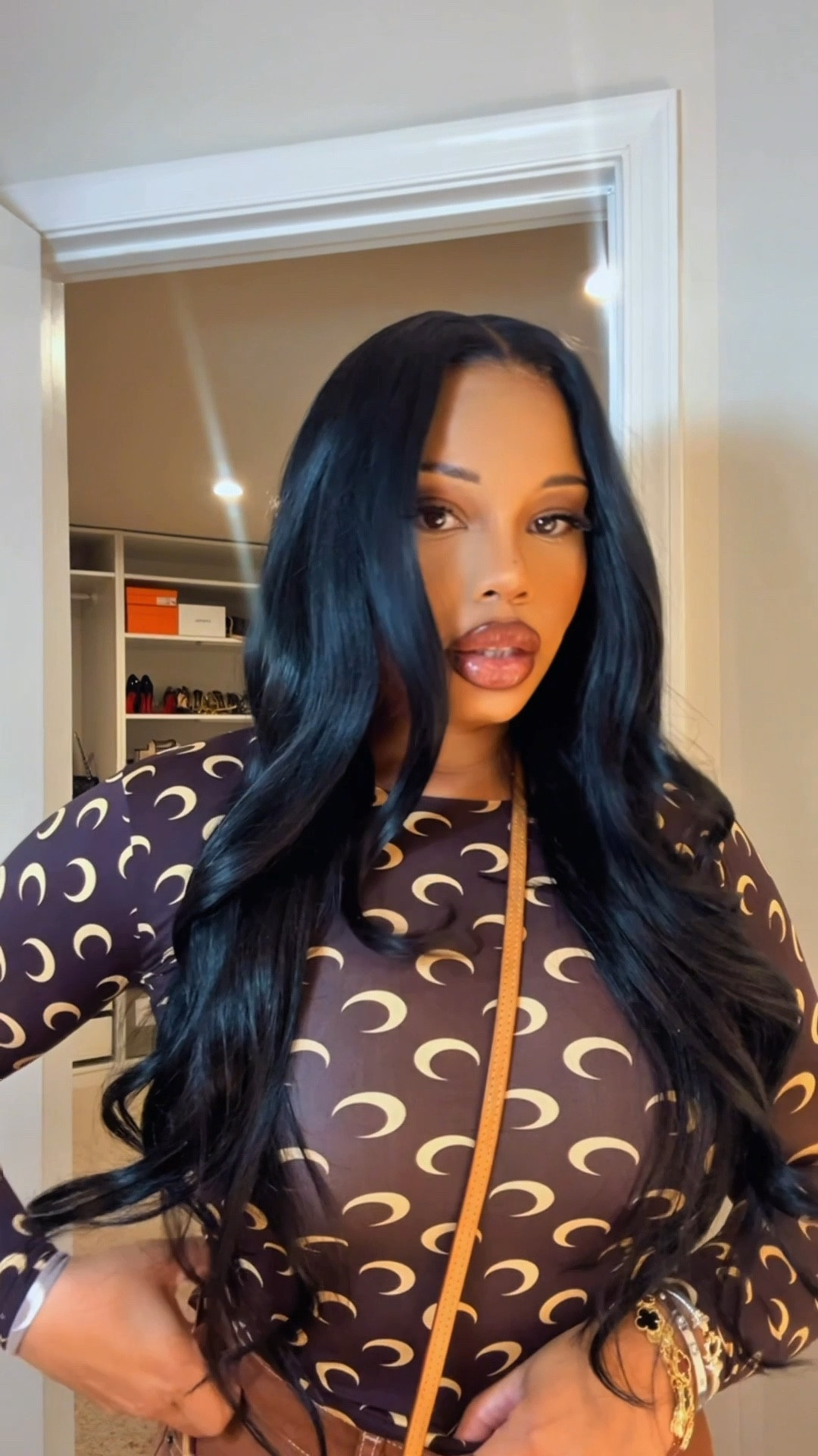 GRWM.. I’m wearing my Marine Serre top w/jeans from Target I can longer fit for date night 🙃 paired with LV handbag, I got dressed in 25 minutes, makeup & hair IM SO PROUD OF ME! 

#LTKootd #LTKgrwm #LTKBeauty