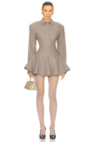 Helsa The Tweed Coquette Skirt in Taupe Melange from Revolve.com | Revolve Clothing (Global)
