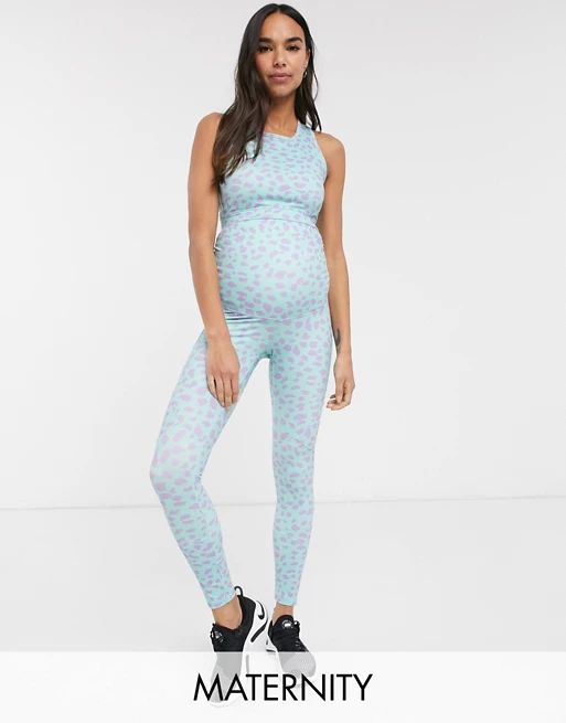 ASOS 4505 Maternity high waisted legging with bum sculpt detail in pastel spot | ASOS US