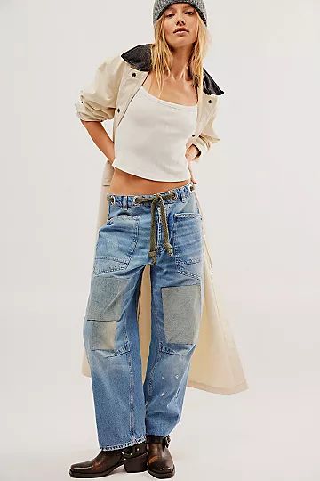 Moxie Pull-On Barrel Jeans | Free People (Global - UK&FR Excluded)